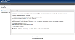 Desktop Screenshot of legacydirectdeposit.com